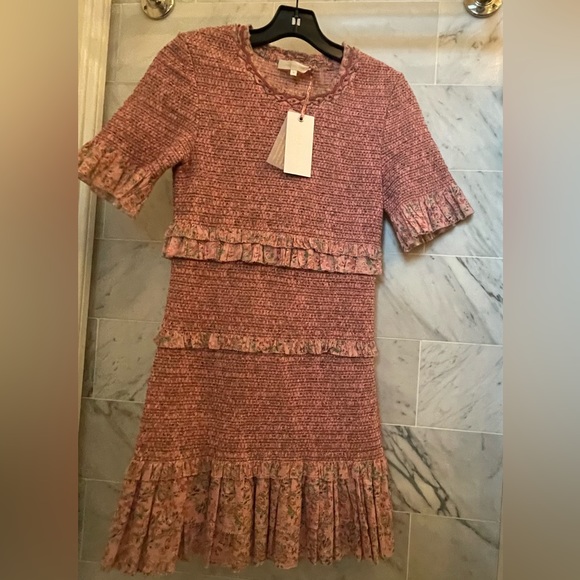 LoveShackFancy Floral Smocked Dress with Embroidery Detail Size M - Picture 11 of 13